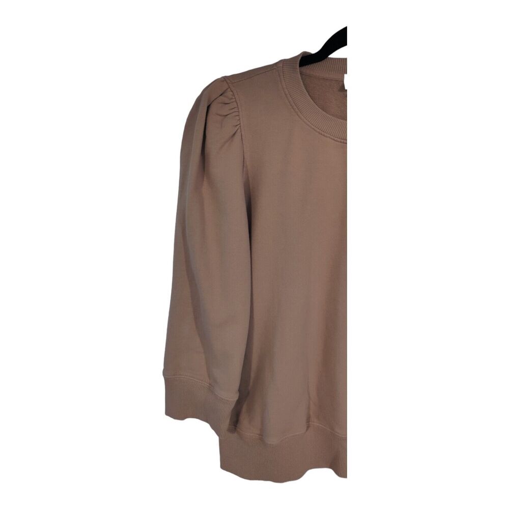 Studio Collection By David Lerner Top Sweatshirt Tan 3/4 Sleeve Waist Length M - Picture 5 of 8
